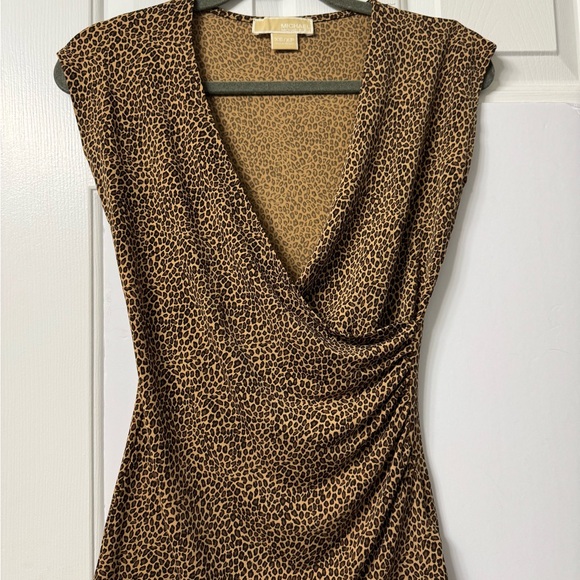 Michael KORS XS, Brown and Caramel Colored Leopard Print Top, XS, NWOT - Picture 1 of 13
